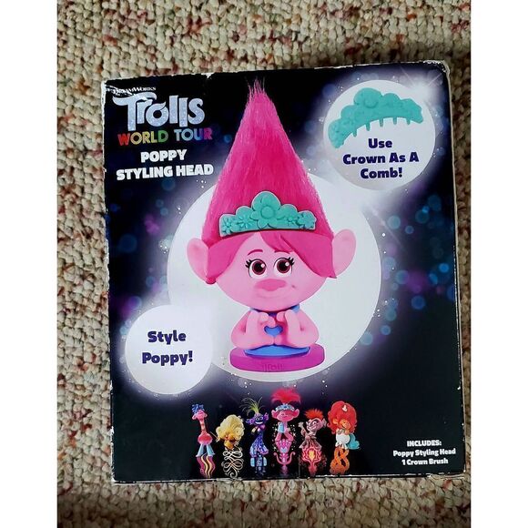 NIB TROLLS WORLD TOUR POPPY STYLING HEAD - Picture 3 of 3